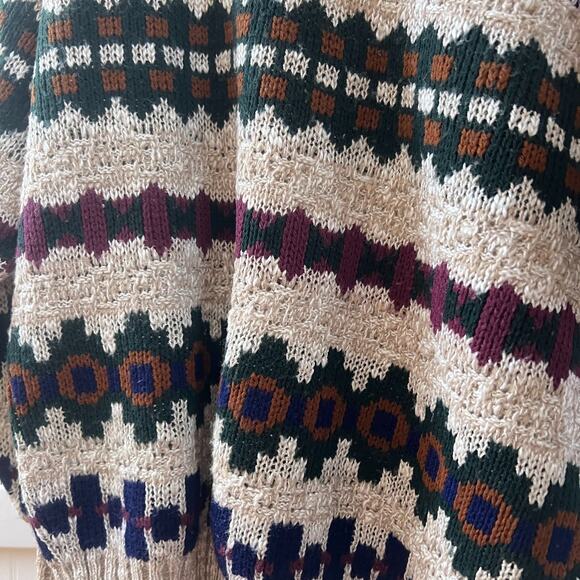 Vintage Timber Trail Sweater Women's M Striped Eclectic Grandpa Knit 80s 90s - Picture 7 of 8